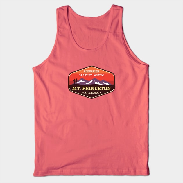 Mt Princeton Colorado - 14ers Mountain Climbing Badge Tank Top by TGKelly